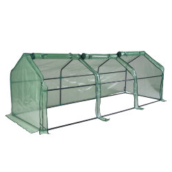 UGH-S33 L270 GREEN-GREEN Парник уличный, 270x90x90см, Металлическая труба в ПВХ, цвет зеленый, Тент из армированного полиэтилена 135г-м2, цвет сетки зеленый, TM ФитоЛето