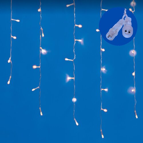 ULD-B6007-300-DTA WARM WHITE IP44 Бахрома светодиодная, 6м, 300 светодиодов, Теплый белый свет, Провод прозрачный - фото 1