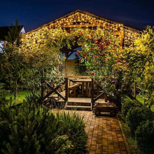 ULD-B6007-300-DTA WARM WHITE IP44 Бахрома светодиодная, 6м, 300 светодиодов, Теплый белый свет, Провод прозрачный - фото 10