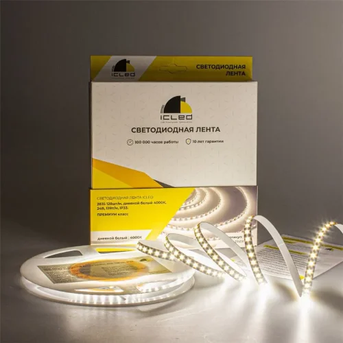 Светодиодная лента Class Premium, 2835, 128 led/m, day white, 24V, IP33, RN08 - фото I