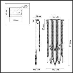 Настенный светильник «ODEON LIGHT EXCLUSIVE» 5420/10WL, серия: AFINA (крепление на планке)