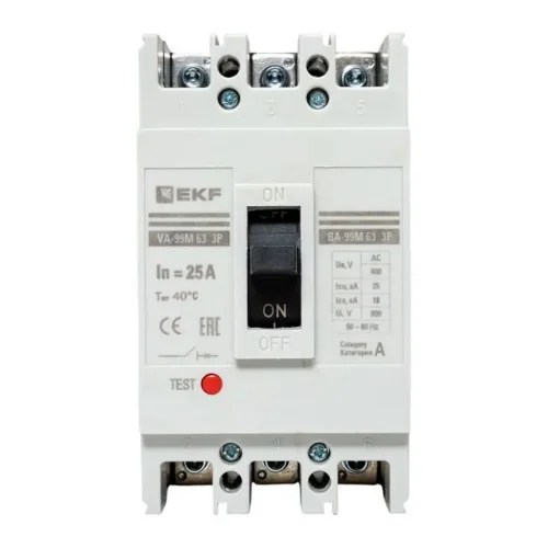 Выключатель автоматический 3п 63/25А 25кА ВА-99М PROxima EKF mccb99-63-25m - фото 2