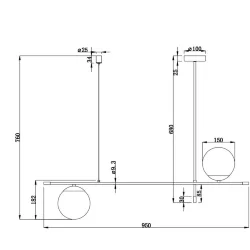 Подвесной светильник Nostalgia E14х2 40Вт (Черный и Золото)