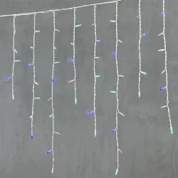 Гирлянда Бахрома 3,2 x 0,9 м Разноцветная 220В, 168 LED, Провод Белый Каучук, IP65