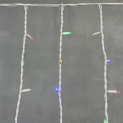 Гирлянда Бахрома 3,2 x 0,9 м Разноцветная 220В, 168 LED, Провод Белый Каучук, IP65