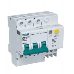 Выключатель автоматический дифференциального тока 3п C 25А 30мА тип AC ДИФ-101 со встроен. защитой от сверхтоков DEKraft 15054DEK