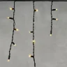 Гирлянда Бахрома 3,1 x 0,5 м Тепло-Белая 220В, 120 LED, Провод Черный Каучук, IP65. Фото 2.