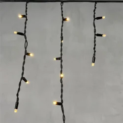 Гирлянда Бахрома 3,1 x 0,5 м Тепло-Белая 220В, 120 LED, Провод Черный Каучук, IP65