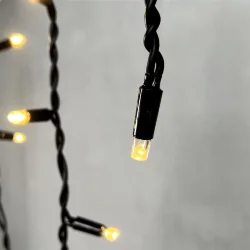 Гирлянда Бахрома 3,1 x 0,5 м Тепло-Белая 220В, 120 LED, Провод Черный Каучук, IP65