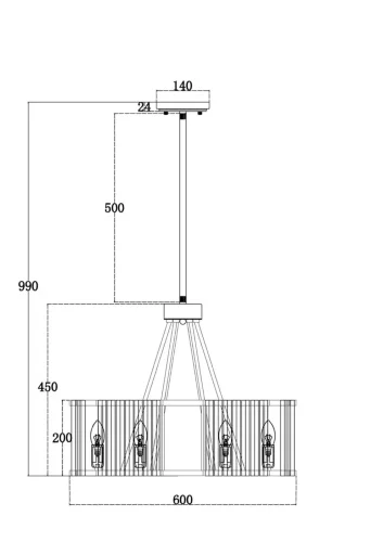 Подвесной светильник Solar E14х6 (Золото) - фото 6