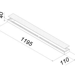 Универсальный офисный светодиодный светильник узкий 20 Вт IP20 1195x110x40 мм 3000K Опал