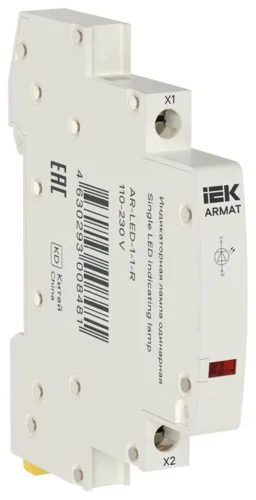 Лампа индикаторная одинарная LED 110-230В AC красн. ARMAT IEK AR-LED-1-1-R - фото
