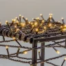 Гирлянда Нить 10м Тепло-Белая 220В, 100 LED, Провод Черный ПВХ, IP54. Фото 2.