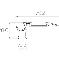 Профиль алюминиевый для ступеней без резиновой вставки LC-PDS-2879-2 Anod