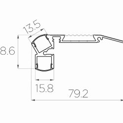Профиль алюминиевый для ступеней без резиновой вставки LC-PDS-2879-2 Anod