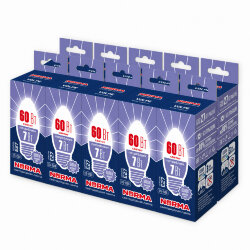 LED-C37-7W-DW-E27-FR-NR SET10 Лампа светодиодная, Форма свеча, матовая, Серия Norma, Дневной белый свет 6500K, Упаковка 10 штук