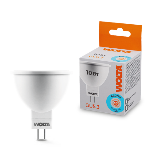 Светодиодная лампа WOLTA 25WMR16-220-10GU5.3 10Вт 6500K GU5.3 - фото 1.
