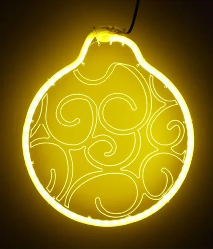 Светодиодная Фигура Шар 30 x 30 см Желтая, Гибкий Неон и Акрилайт, IP54. Фото 1.