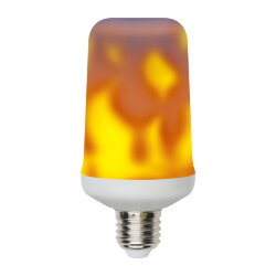 LED-L60-6W-FLAME-E27-FR PLD01WH Лампа светодиодная декоративная с типом свечения эффект пламени, Форма цилиндр, матовая.