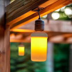 LED-L60-6W-FLAME-E27-FR PLD01WH Лампа светодиодная декоративная с типом свечения эффект пламени, Форма цилиндр, матовая.