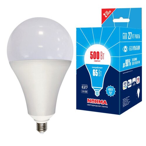 LED-A160-65W-4000K-E27-FR-NR Лампа светодиодная, Форма A, матовая, Серия Norma, Белый свет 4000K, Картон - фото 4