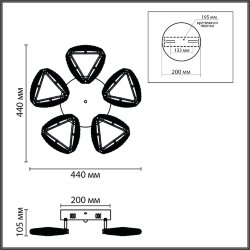 Люстра потолочная «LUMION» 8239/5CL, серия: RUANA (крепление на планке) - -