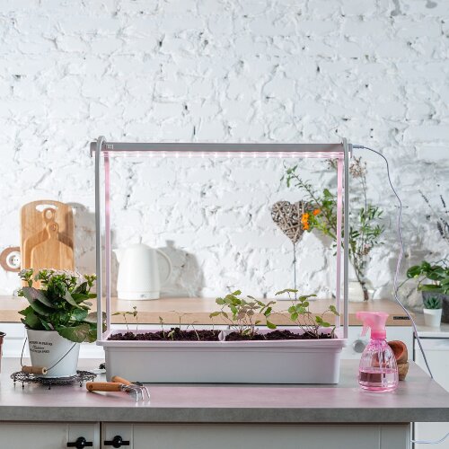 ULT-P54-10W-SPLE IP20 WHITE Набор Минисад, светильник для растений светодиодный с подставкой, Спектр для фотосинтеза, TM Uniel - фото 7