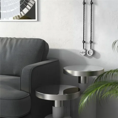 Переключатель/выключатель одноклавишный Vintage серебро матовый/хром W5812054 - фото 3