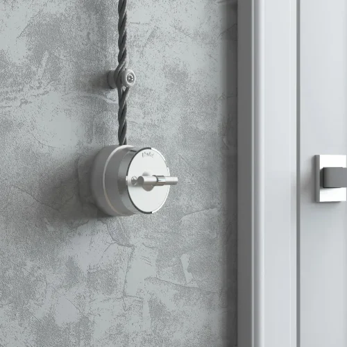 Переключатель/выключатель одноклавишный Vintage серебро матовый/хром W5812054 - фото 2