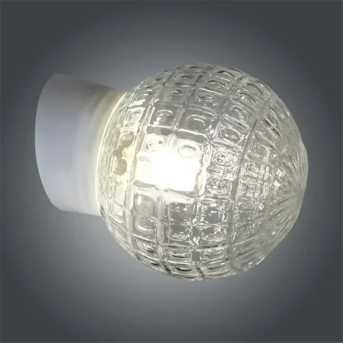 Светильник НББ 64-60-080 'Гранат' d150 1х60Вт E27 IP20 прозр./корпус наклонный бел. Элетех 1005100179 - фото 5