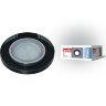 DLS-P106 GU5.3 CHROME-BLACK Светильник декоративный встраиваемый серия Peonia, Без лампы, цоколь GU5.3, Основание металл, цвет хром, Отделка стекло, цвет черный. - фото 2