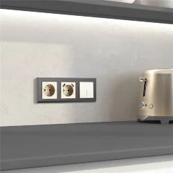 Выключатель одноклавишный проходной с подсветкой (шампань) W1112111