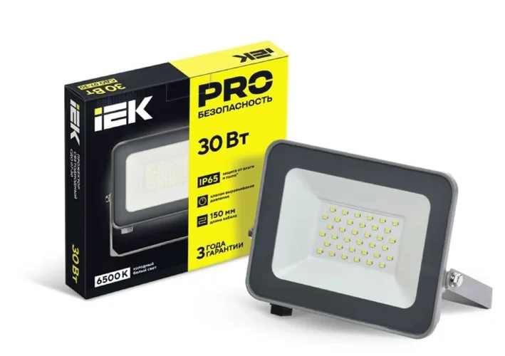 Прожектор светодиодный СДО 07-30 30Вт 6500К IP65 сер. IEK LPDO701-30-K03 - фото