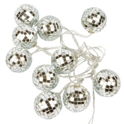 ULD-S1800-010-STB-3AA WARM WHITE IP20 DISCOBALLS Гирлянда светодиодная Диско, на батарейках 3AA не в-к, 1.8м, 10 светодиодов, Теплый белый свет, Провод прозрачный, TM Uniel