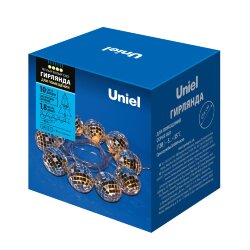 ULD-S1800-010-STB-3AA WARM WHITE IP20 DISCOBALLS Гирлянда светодиодная Диско, на батарейках 3AA не в-к, 1.8м, 10 светодиодов, Теплый белый свет, Провод прозрачный, TM Uniel
