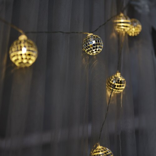 ULD-S1800-010-STB-3AA WARM WHITE IP20 DISCOBALLS Гирлянда светодиодная Диско, на батарейках 3AA не в-к, 1.8м, 10 светодиодов, Теплый белый свет, Провод прозрачный, TM Uniel - фото 4