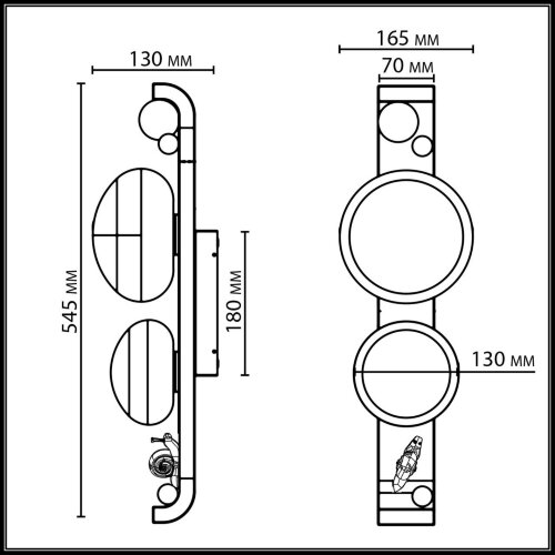 Уличный  настенный светильник IP54 «ODEON LIGHT EXCLUSIVE» 5434/2W, серия: LUMA (крепление на основание). Фото 2.