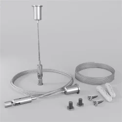 Комплект подвесов для радиусного профиля 2м с проводом питания (Серебро)