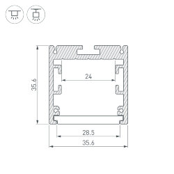 Профиль SL-ARC-3535-D800-А90 WHITE (630мм, дуга 1 из 4) (Arlight, Алюминий) 026668