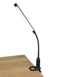 TLD-572 Black-LED-500Lm-4500K-Dimmer Светильник настольный светодиодный на струбцине, 7W, Сенсорный выключатель, Диммер, Черный