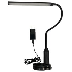 TLD-572 Black-LED-500Lm-4500K-Dimmer Светильник настольный светодиодный на струбцине, 7W, Сенсорный выключатель, Диммер, Черный