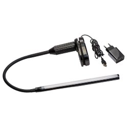 TLD-572 Black-LED-500Lm-4500K-Dimmer Светильник настольный светодиодный на струбцине, 7W, Сенсорный выключатель, Диммер, Черный