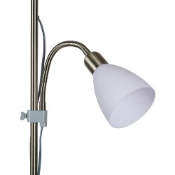 UML-T520 E27+E14 SILVER-WHITE Торшер напольный под лампу Е27 и Е14, 2х60W, Серебристый-Белый