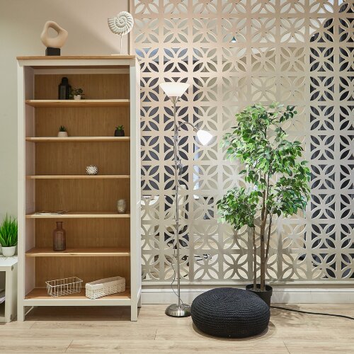 UML-T520 E27+E14 SILVER-WHITE Торшер напольный под лампу Е27 и Е14, 2х60W, Серебристый-Белый - фото 10