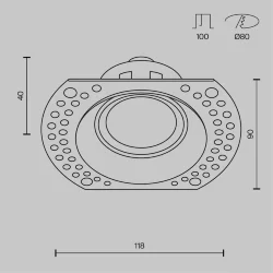 Встраиваемый светильник Точка / Dot 1*GU10 10 Вт (Черный) DL042-01-RD-B