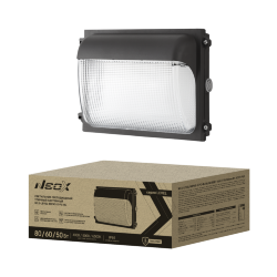 Светильник уличный настенный светодиодный WLS-LEVEL 80PA3-S-PC-BL 80/60/50Вт 100-277В 145Лм/Вт 3CCT 5лет IP65 NEOX