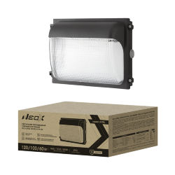 Светильник уличный настенный светодиодный WLS-LEVEL 80PA3-S-PC-BL 80/60/50Вт 100-277В 145Лм/Вт 3CCT 5лет IP65 NEOX