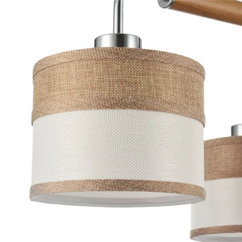 Двухцветные абажуры, сделанные из мешковины, сочетаются с древесной арматурой. Благодаря большому ассортименту изделий серии Helen легко выбрать светильник как для просторных помещений, так и для небольших. (Хром) - фото 2