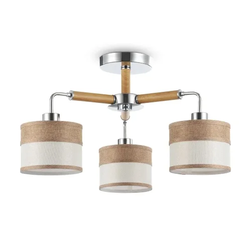 Двухцветные абажуры, сделанные из мешковины, сочетаются с древесной арматурой. Благодаря большому ассортименту изделий серии Helen легко выбрать светильник как для просторных помещений, так и для небольших. (Хром) - фото 4