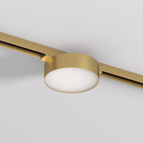 DK5762-SB Светильник для трека SHINE FLOW со светодиодом, D95*H28, 48V DC, 8W, RA?90, 3000K, IP20, сатинированная латунь, алюминий. Фото 2